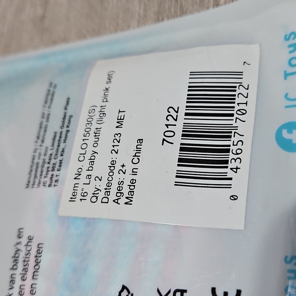 Berenguer Boutique Baby Doll Outfit with Pink Stripes & Cap Fits 12-16in Dolls - Picture 3 of 5